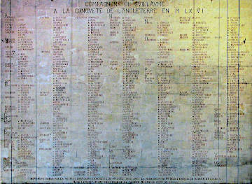 Plaque in Dives-sur-Mer church